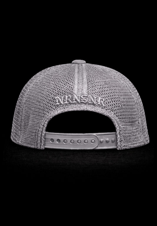 NO REGRETS GREY CLUB TRUCKER CAP