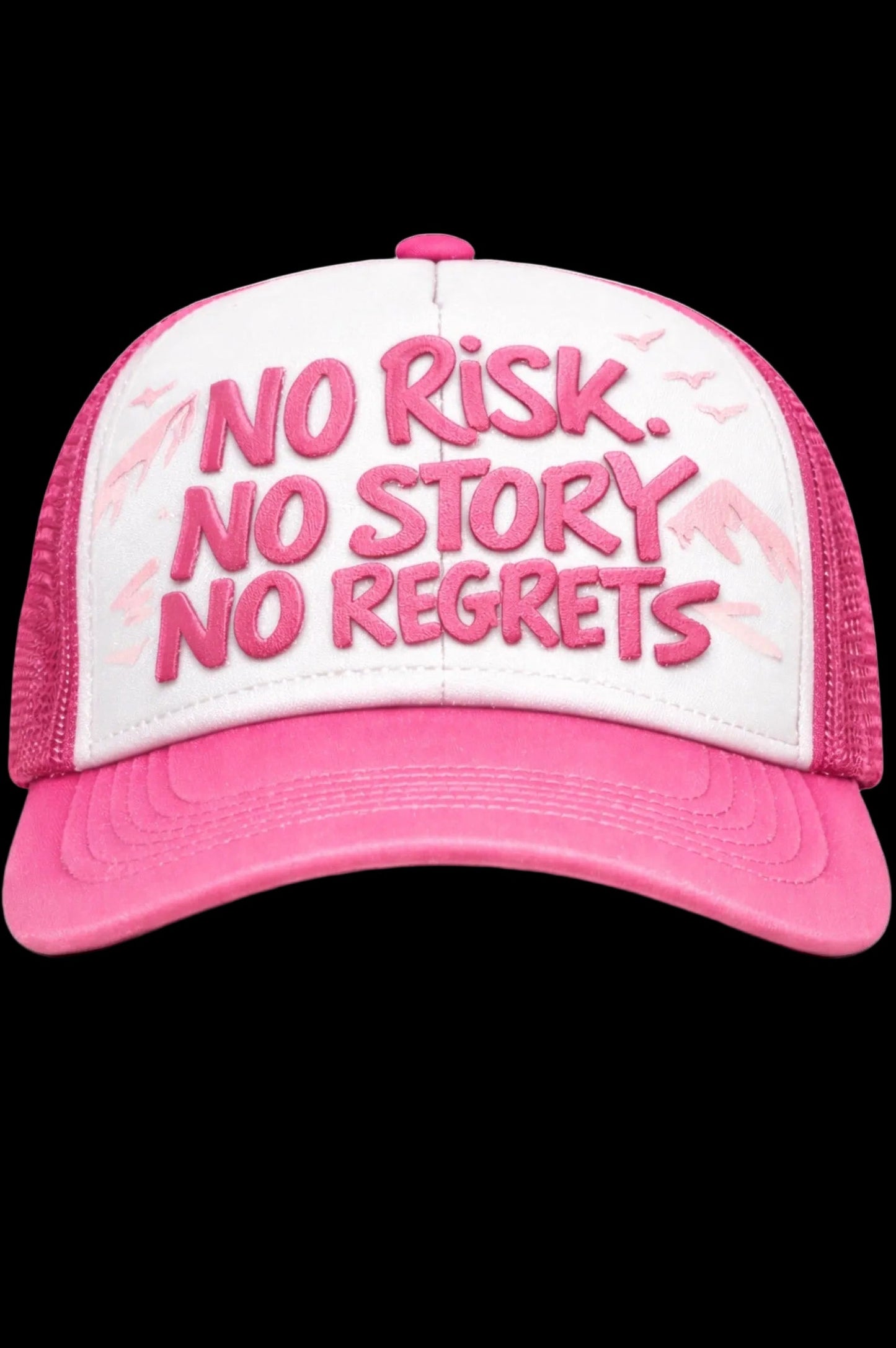 NO REGRETS PINK CLUB TRUCKER CAP